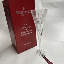 Waterford Crystal 12 Days of Christmas Limited Edition Partridge in Pear Tree Champagne Flute