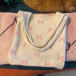 Pink Bow Coquette Tote Bag