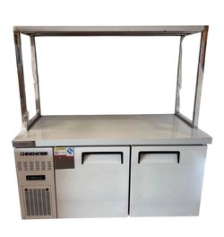 NEW Commercial 2 Door Freezer Prep Table 110V Stainless Steel Restaurant Station