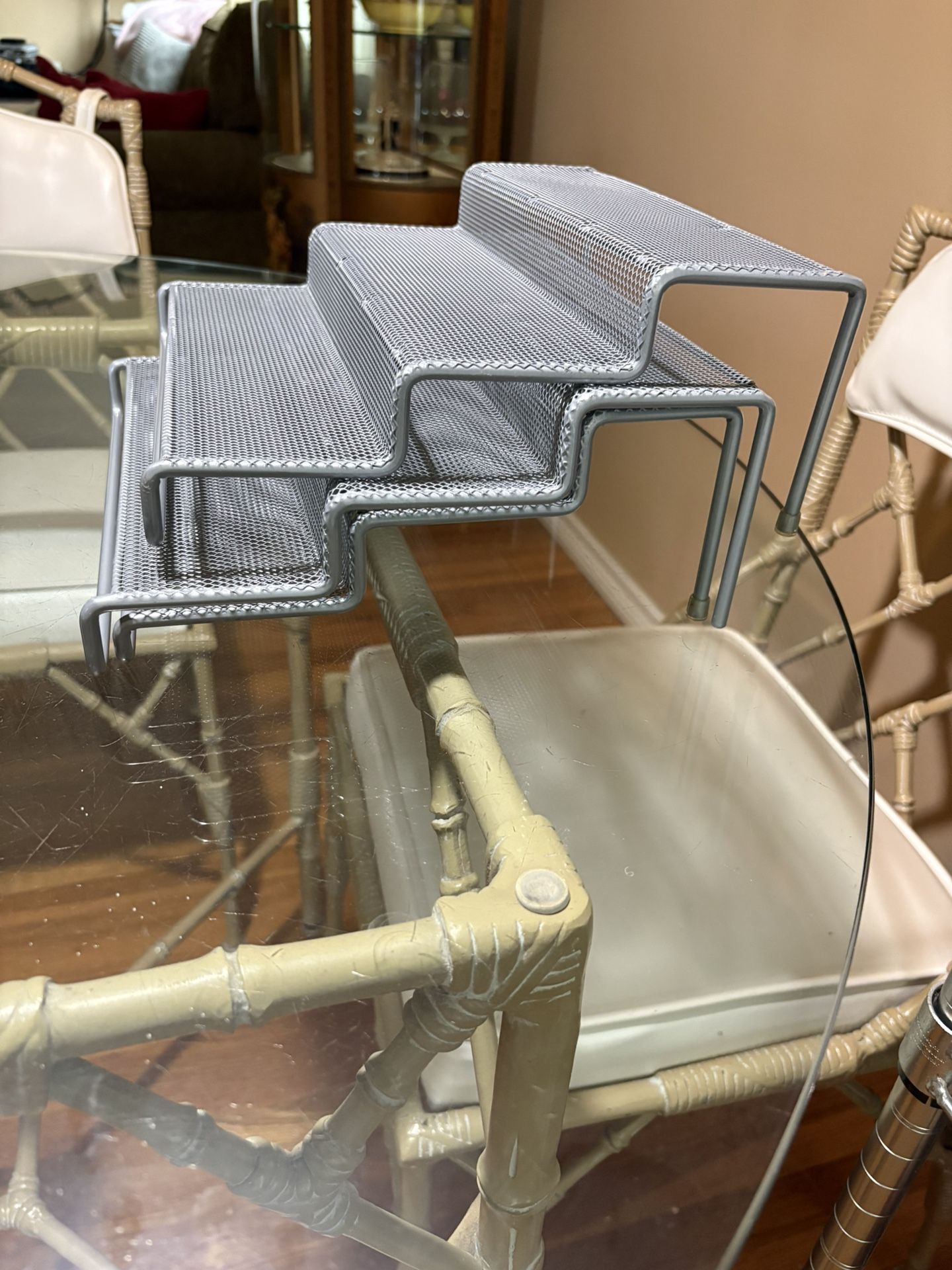 Kitchen Mesh 3 Tier Spice Rack. Set Of 3…Step Shelf Organizer, Multipurpose