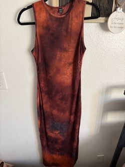 Long brown strapped dress