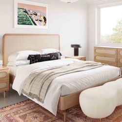 King bed - Carmen TOV Cane Bed frame (rrp $1200)