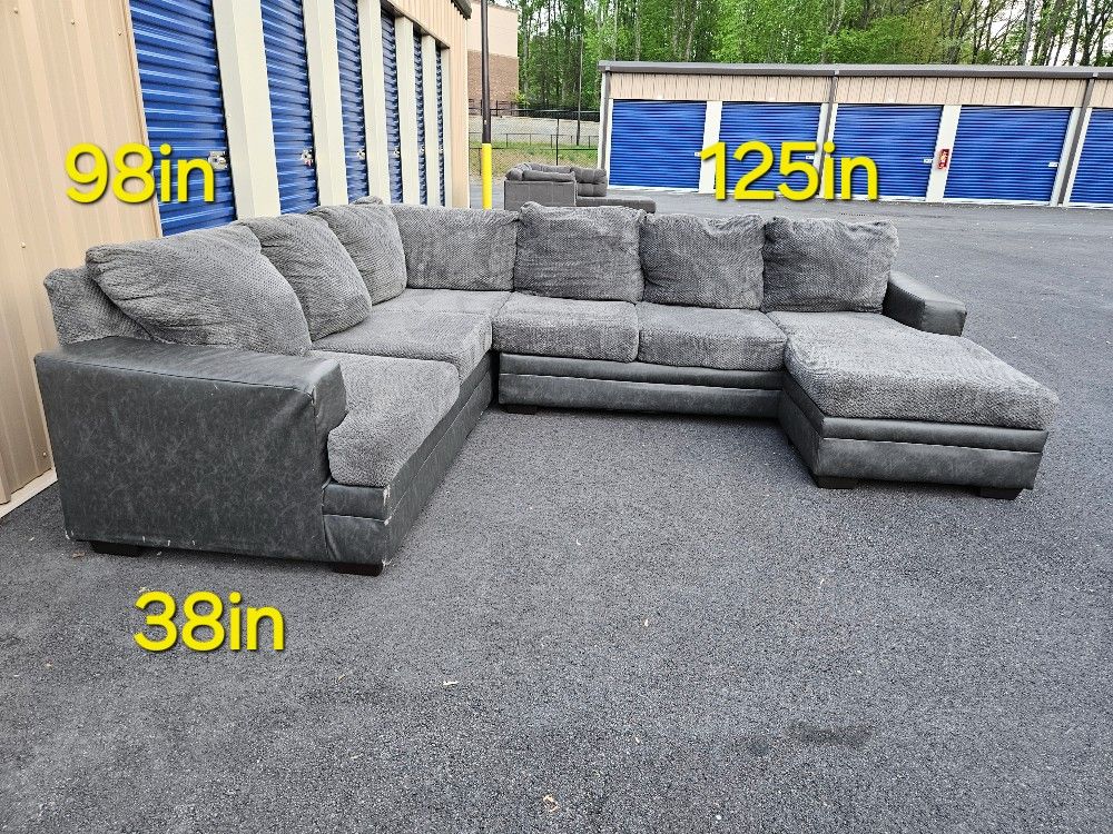 FREE DELIVERY Couch Sofa Reversible Chaise Sectional 3 PC GREY