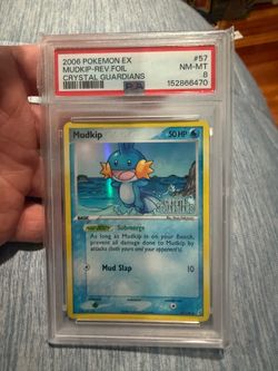 2006 Pokemon Ex Mudkip Rev Foil Crystal Guardians #57 PSA 8