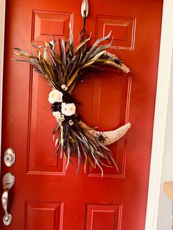 Handmade Gothic Halloween Crescent Moon Wreath | One of a Kind!