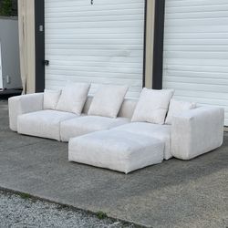 Giant Corduroy Modular Couch - Delivery and Financing available (Price $1295)