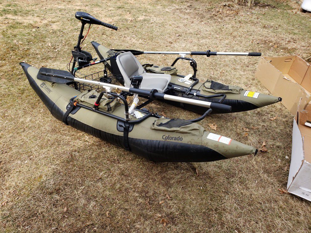 Inflatable fishing pontoon boat. for Sale in NJ, US - OfferUp