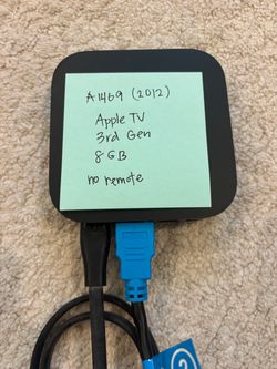 Apple TV 3rd Gen A1469 + Power & HDMI Cable — No Remote
