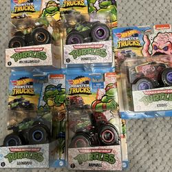 HOT WHEELS Monster Trucks TMNT TEENAGE MUTANT NINJA TURTLES Complete Set of 5