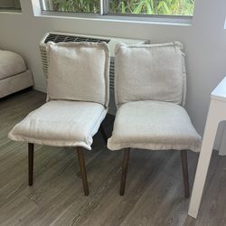2 Beige Dining Chairs