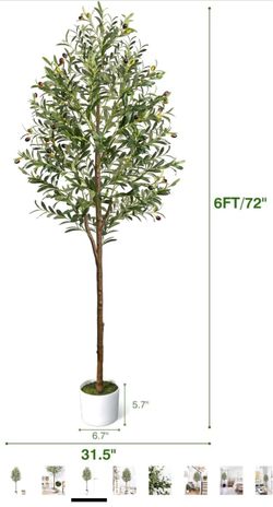 6FT Artificial Olive Tree Indoor Tall Faux