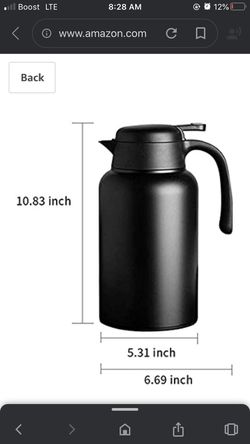 Luvan 304 18/10 Stainless Steel Thermal Carafe/Double Walled Vacuum Insulated Coffee Pot with Press Button Top,24+ Hrs Heat&Cold Retention,BPA Free,f