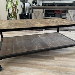 Industrial Wooden Coffee Table  