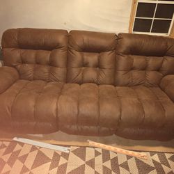 Brown Sofa And Recliner
