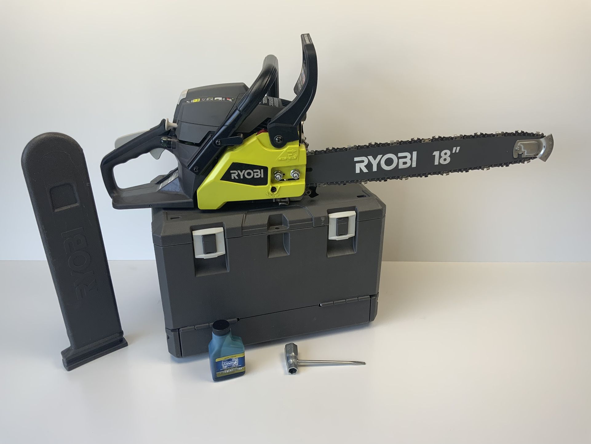 RYOBI 18 in. 38cc 2-Cycle Gas Chainsaw with Heavy-Duty Case