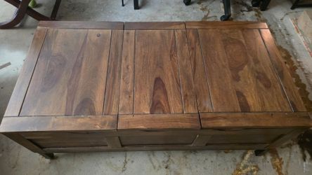 Wood coffee table