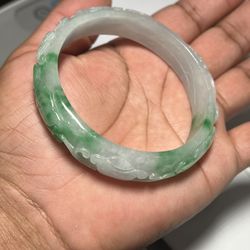 Jadeite Green Jade Bangle - Size 65mm