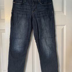 Signature Levis Modern Slim  Cuff Blue Distressed Denim Jeans Stretch Size 6