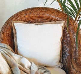 Pier One Braided Jute trim linen pillow