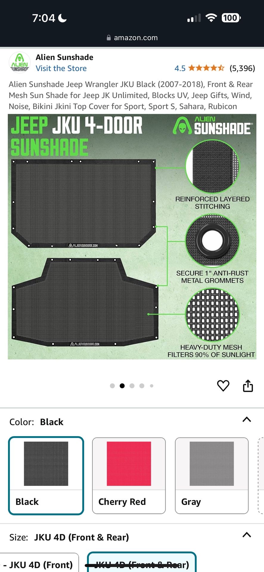 Jeep Wrangler Top Shade