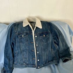 Gap Oversized Denim Sherpa Jacket XXL 