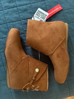 Brown Suede Cosplay Ankle Boots SZ 8