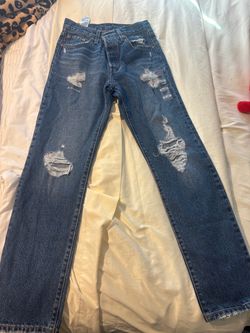 Levi's 501 Distressed Blue Jeans