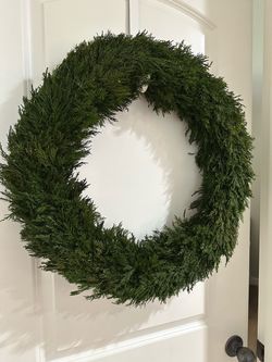Large Real Touch Evergreen Cedar Wreath