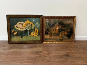 Set of 2 Antique Still Life Art Works