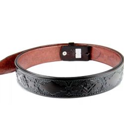 NEW Big Men’s Genuine Leather Dark Brown Freemason Square Logo Belt Masonic 58” Hand Crafted in Mexico. Adjustable. Add your own buckle, not included.