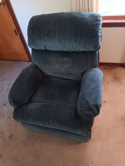 Comfortable blue recliner chair