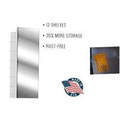 ZACA SPACECAB
Media 16 in. x 36 in. x 3-1/2 in. Frameless Recessed 1-Door Medicine Cabinet with 12-Shelves and Polished Edge Mirror