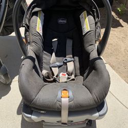 Black Chicco Brand Stroller, Car Seat With Base