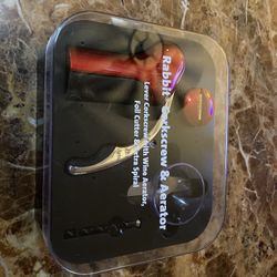 New Rabbit Corkscrew & Aerator Wine Opener Kit w/ Foil Cutter 