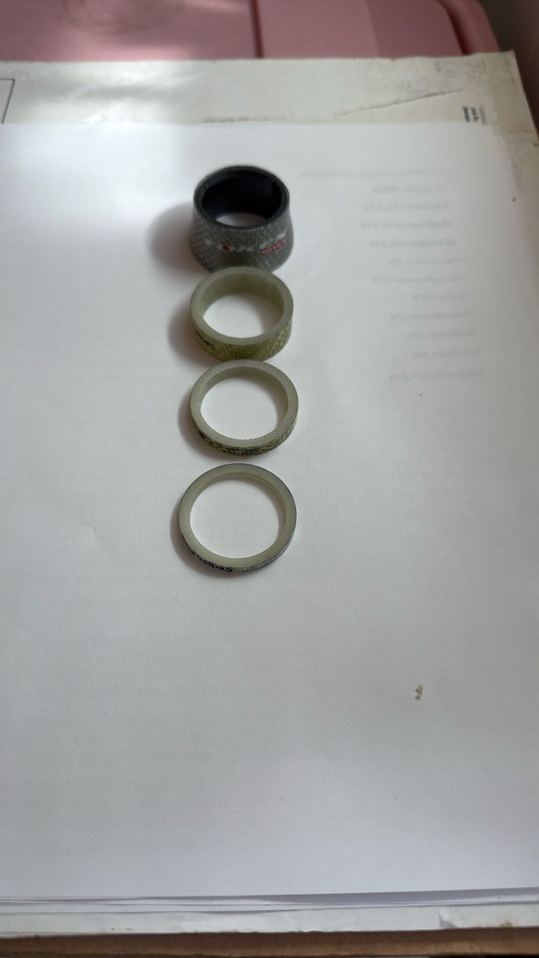 Headset carbon spacer kit