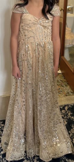 Gold Sparkle Dress Girls 7/8