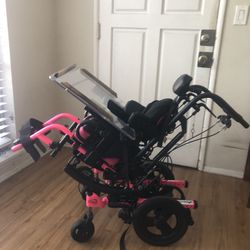 Zippie Iris Pediatric Tilt Wheelchair-Pink