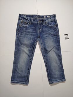 Miss Me Jeans Y2k Bling Denim Capri 26