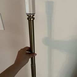 Curtain Rod + Light Blue Curtain 