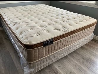 Queen Organic Cloud Edition Europillow Top 12inch Mattress And Boxspring