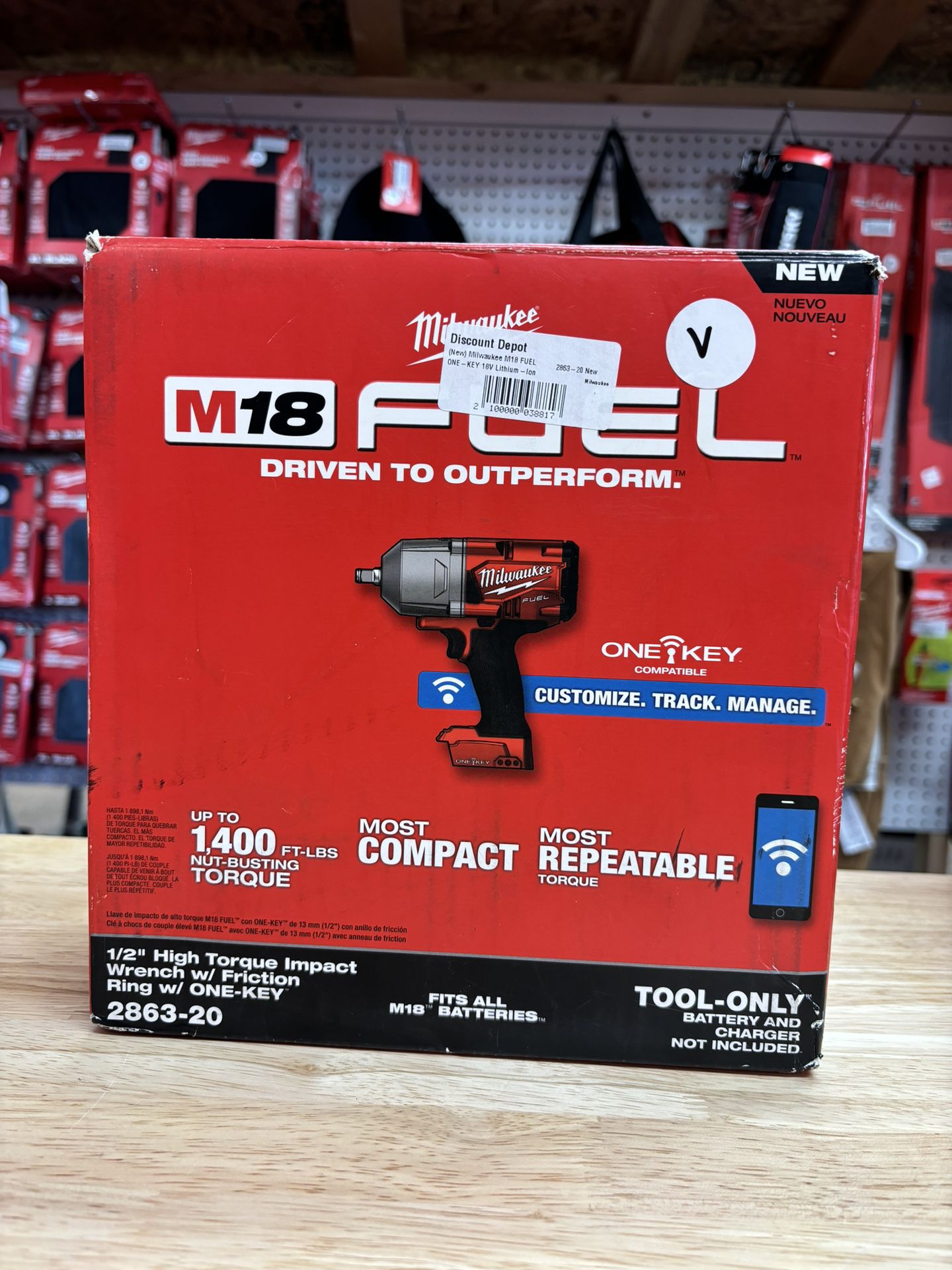 (New) Milwaukee M18 FUEL ONE KEY 18V Lithium-ion Brushless Cordless 1/2 In. Impact Wrench W/ Friction Ring(tool-only)