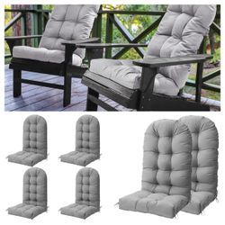 NEW LOENIY Adirondack Chair Cushion Set of 4, Waterproof and UV-Protected Rocking Chair Cushion GREY