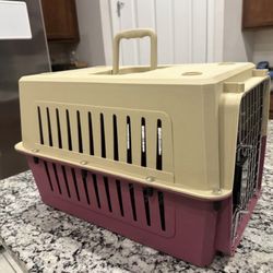 Pet Carrier Tan and Purple