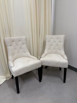 Set of 2 Tufted Upholstered Dining Chairs