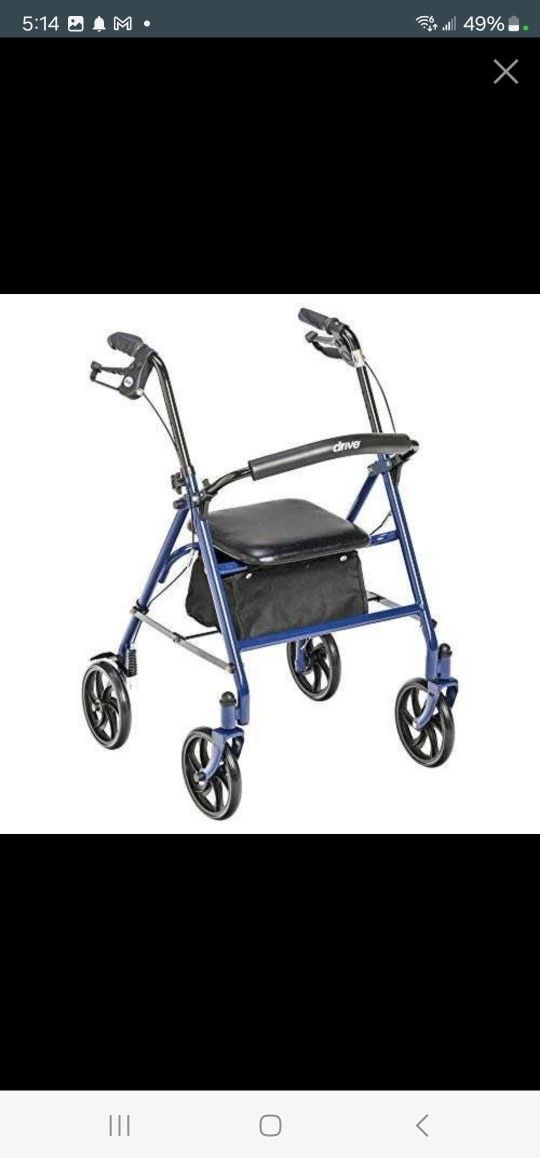 Wheel Rollator Walker With Seat,steel Rolling Walker 