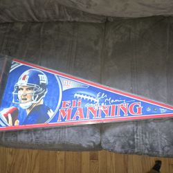 Autographed ELI MANNING PENNANT 