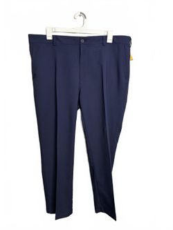 Roundtree & Yorke Performance Men's Navy Dress Pants 42x30 Elastic Waist