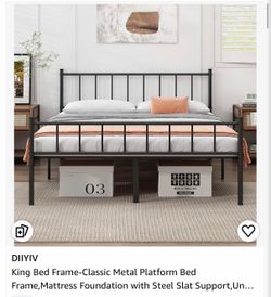 King Bed Frame with Mattress