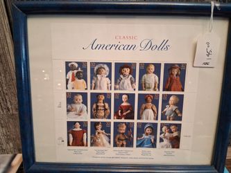 Classic American Dolls USPS Stamp Sheet Framed