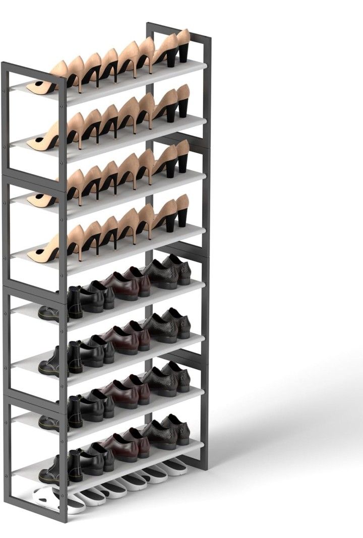 8-Tier Slim Shoe Rack for Narrow Spaces